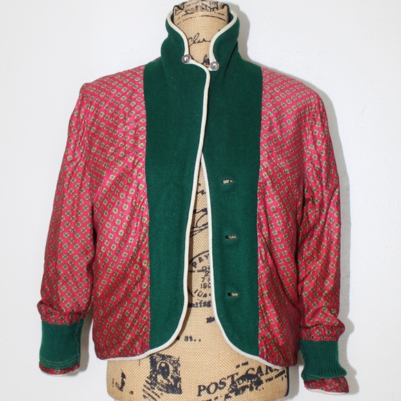 Vintage 50s Petti Glen Green Wool Lined Embroidered Button Blazer Women’s XS/S - Picture 7 of 16